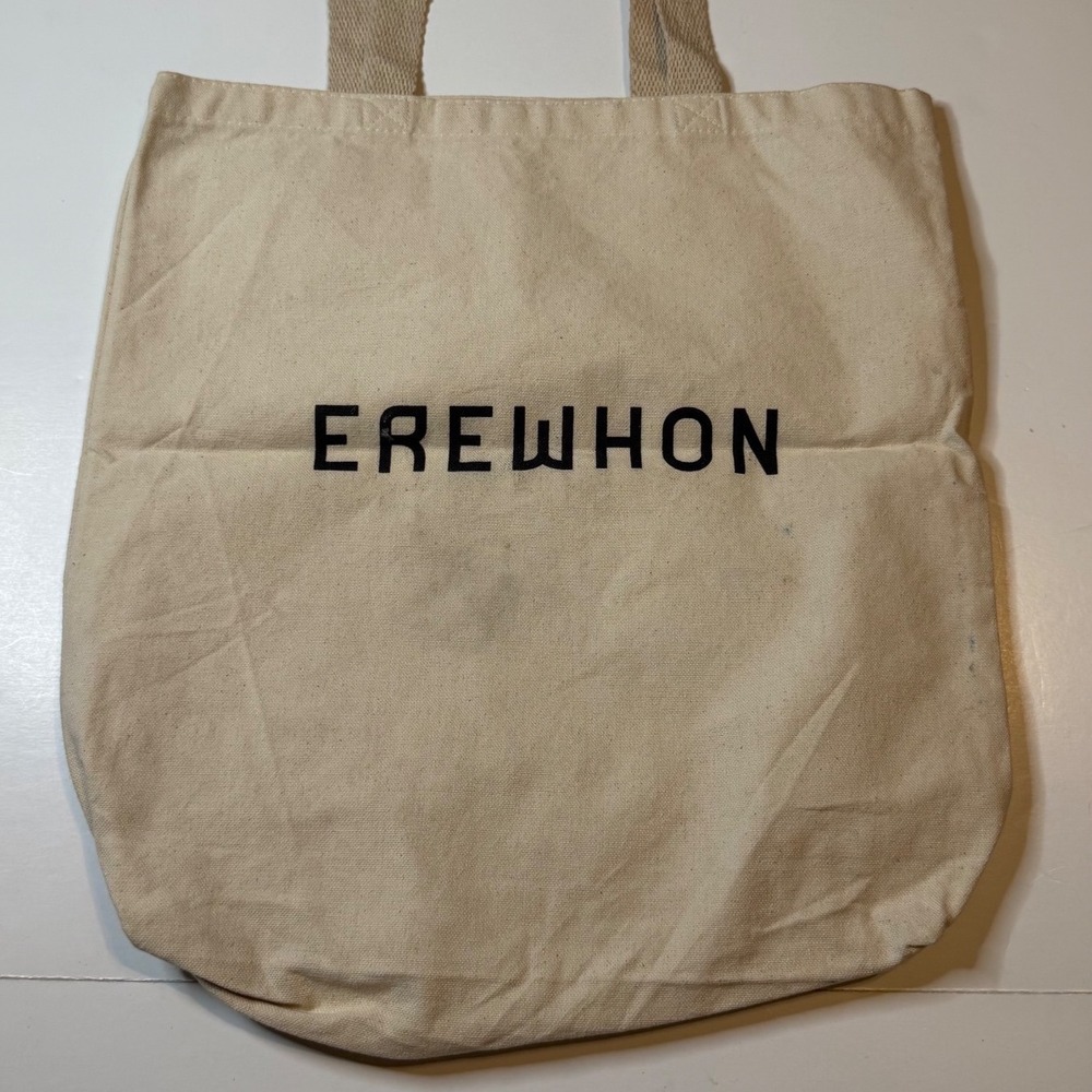 Erewhon Canvas Tote Bag Natural Cream Logo Shopper Los Angeles